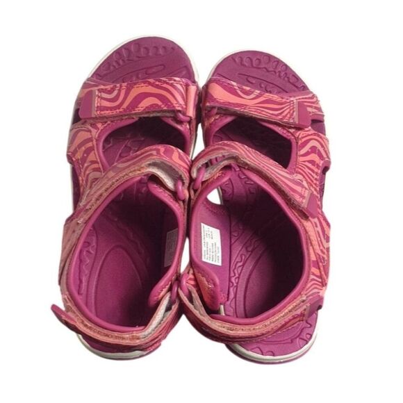 Eddie Bauer Girls Sandals Sz 2 Pink Jordan River Waves Adjustable Strappy Sporty - Picture 6 of 7